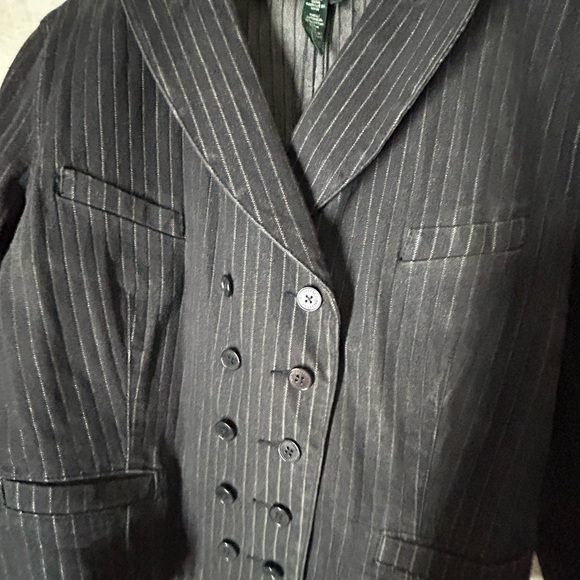 Vintage Lauren Jeans Co. Premium
Size Large Crop Jean jacket Double breasted - Picture 6 of 10